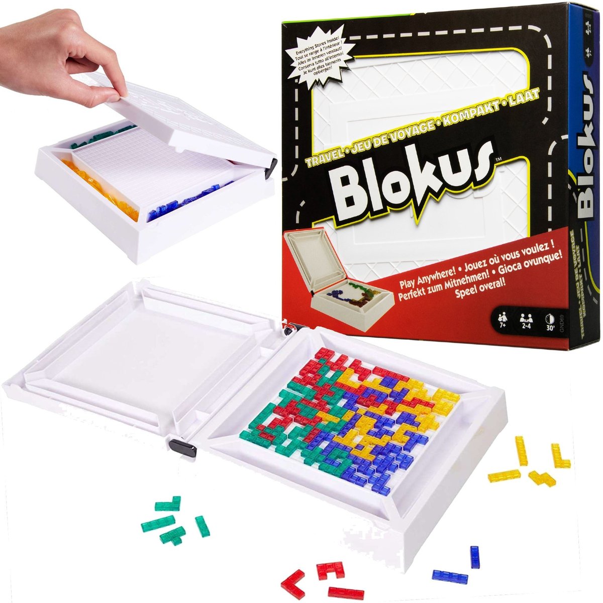 Mattel Blokus gra strategiczna rodzinna w wersji kompaktowej