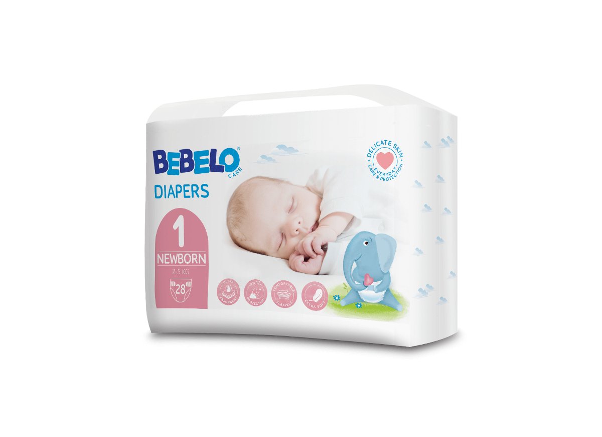 Dr.Max, Bebelo Diapres, Pieluchy, 1 Newborn 2-5 kg, 28 szt.