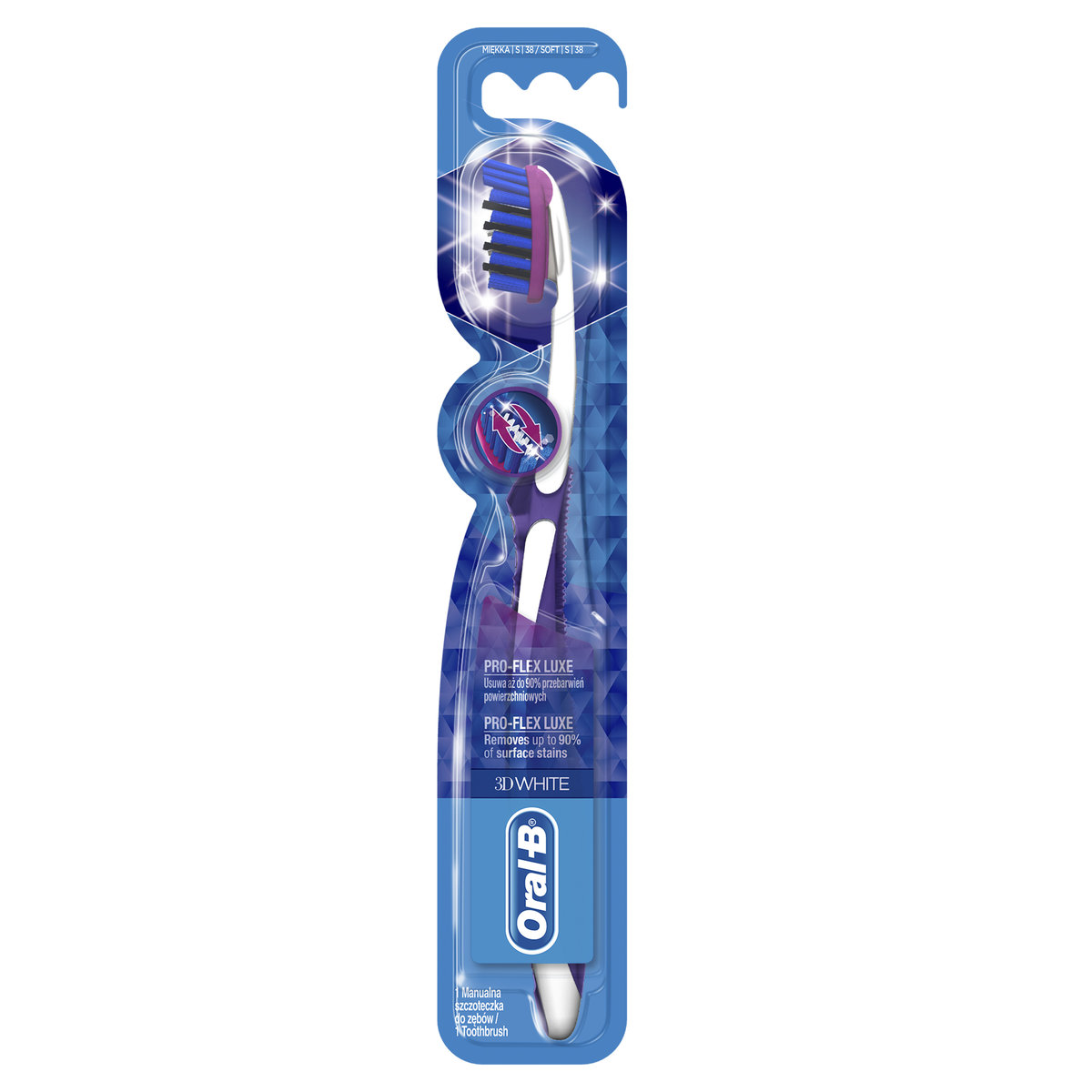 SZCZOTECZKA DO ZĘBÓW ORAL-B PRO-EXPERT 3DWHITE LUXE PRO-FLEX 38 MIĘKKA 010409