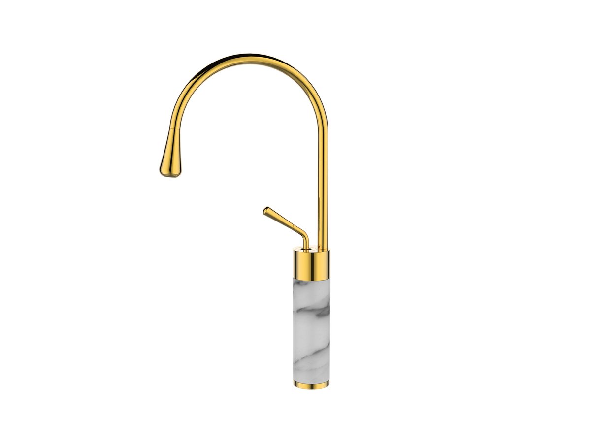 INVENA BATERIA UMYWALKOWA WYSOKA GABRO, INVENA TREND  BIAŁY/ZŁOTY