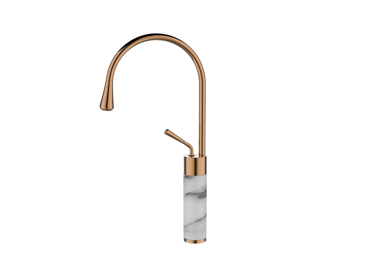 INVENA BATERIA UMYWALKOWA WYSOKA GABRO, INVENA TREND  BIAŁY/MIEDŹ