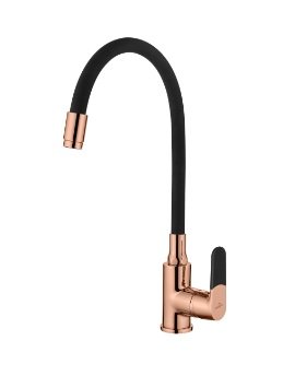 BATERIA ZLEWOZMYWAKOWA MAGIC INVENA TREND Z ELAST WYLEW, KOLOR CZARNY/ROSE GOLD