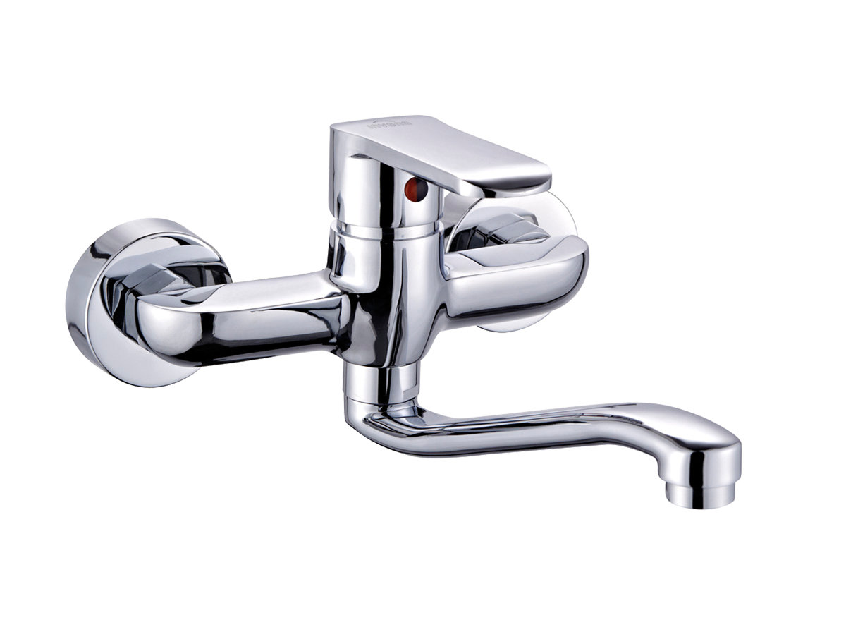 Invena Bateria zlewozmywakowa ścienna Siros chrom