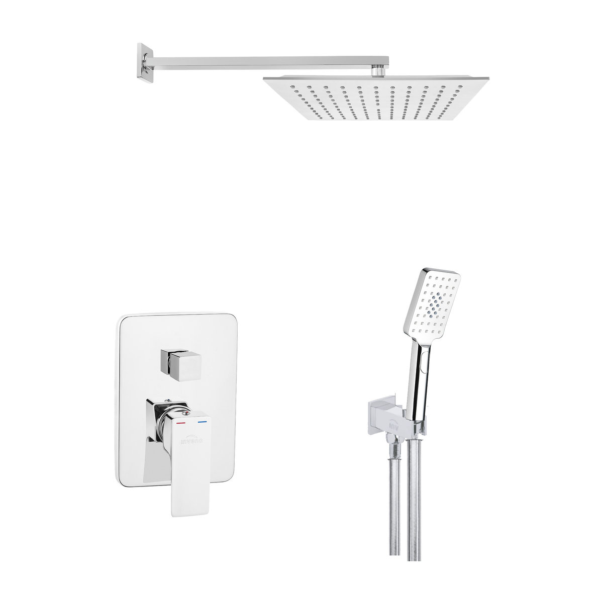 Invena Nyks zestaw prysznicowy podtynkowy chrom BS-28-0K2