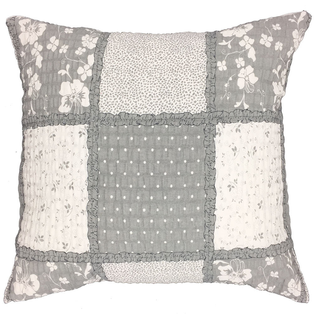 Poszewka z kory 50x60 167 Paczłork falbanka szara biała