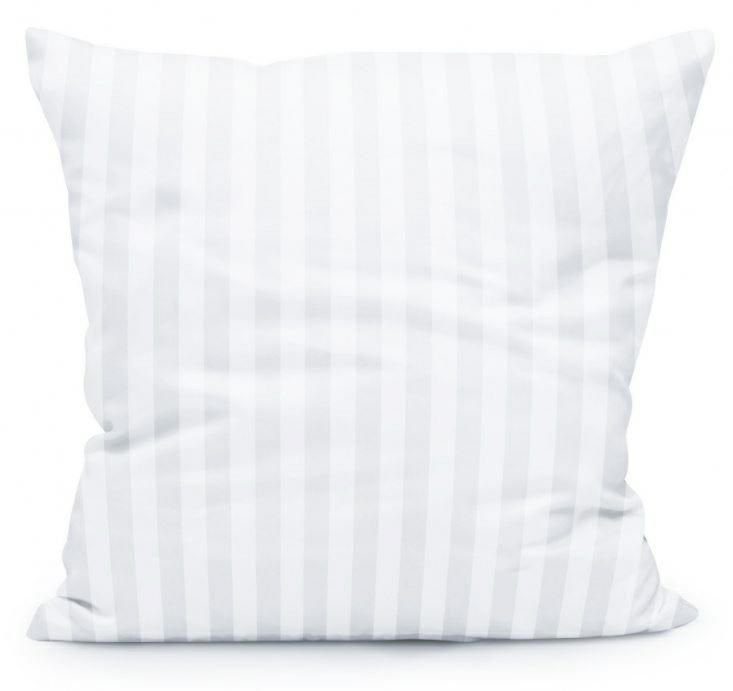 Poszewka adamaszkowa 70x80 Tivoli biała paski 1 cm na zakład 20cm 140 g/m2 satynowo atłasowa