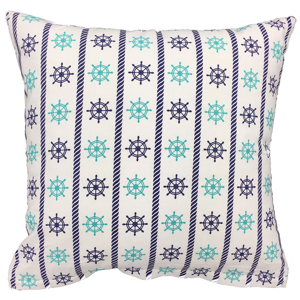 Poszewka 50x60 R010 biała kotwice stery granatowe miętowe