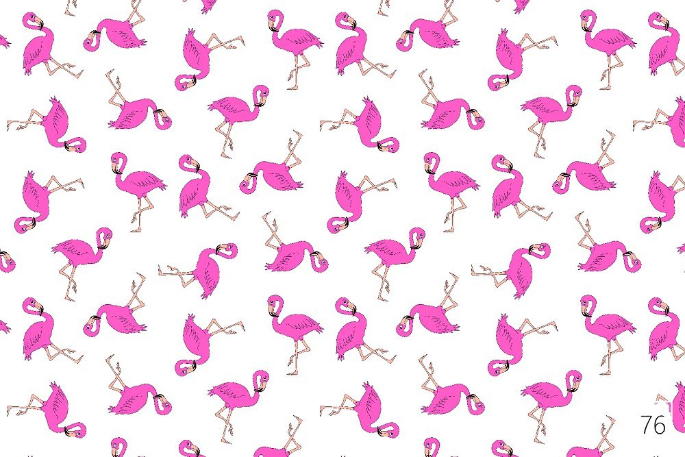 Zasłona gotowa na szelki 160x250 1435E biała flamingi różowe 76N