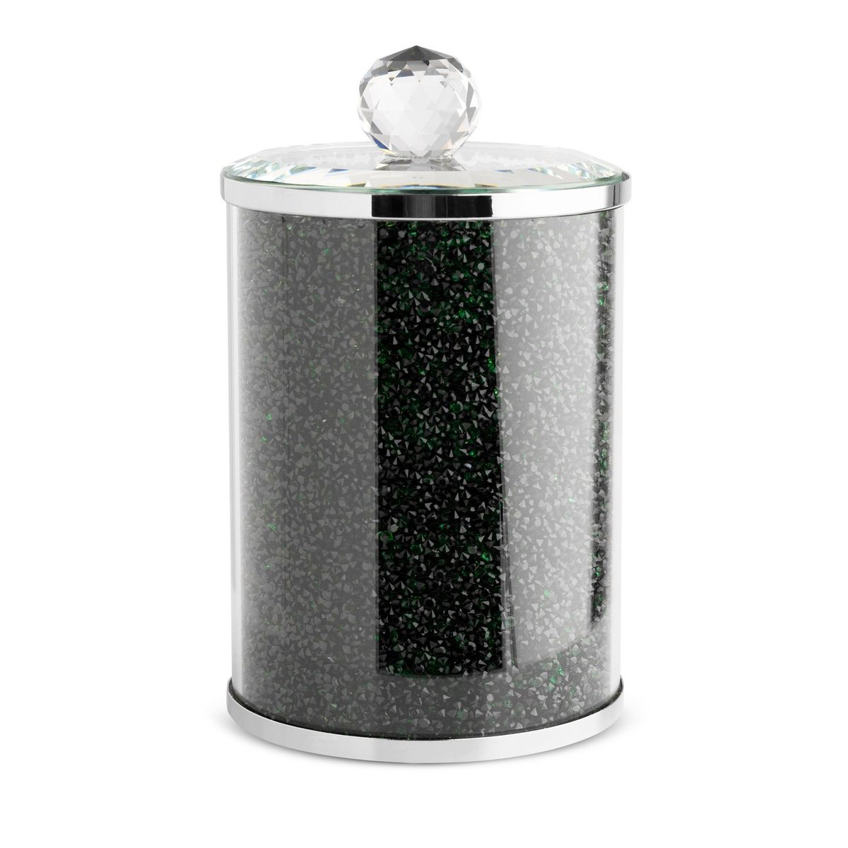 Pojemnik Ventosa 10x17 zielony czarny do przechowywania do przechowywania z kryształkami w stylu glamour