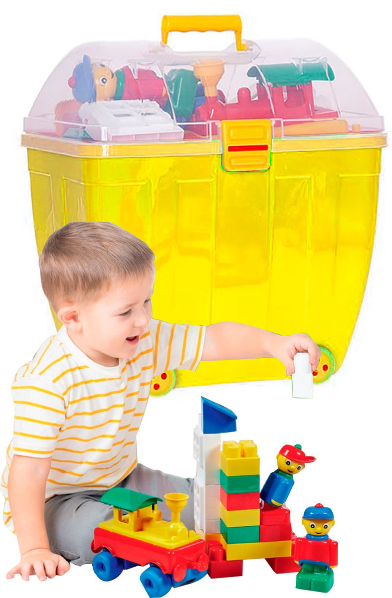 Duże Klocki Konstrukcyjne Hemar K3, W Kuferku (Żółtym)