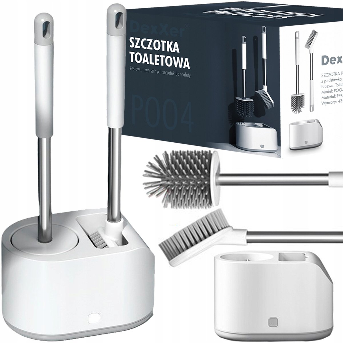 2W1 Szczotka Toaletowa Silikonowa Do Toalety Wc Poo4