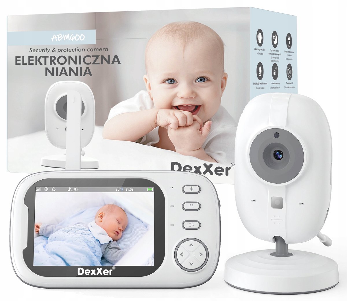 Niania Elektroniczna Z Funkcją Nagrywania Obrazu Abm600