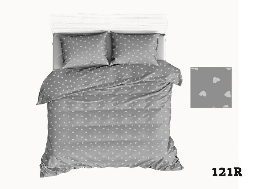 Poszwa 160X200 R121 Szara Serca Serduszka Białe