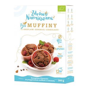 ZDROWO NAMIESZANE MIESZANKA NA MUFFINKI Z KROPLAMI GORZKIEJ CZEKOLADY BEZGLUTENOWA BIO 300 g - ZDROWO NAMIESZANE BP-5903317213277