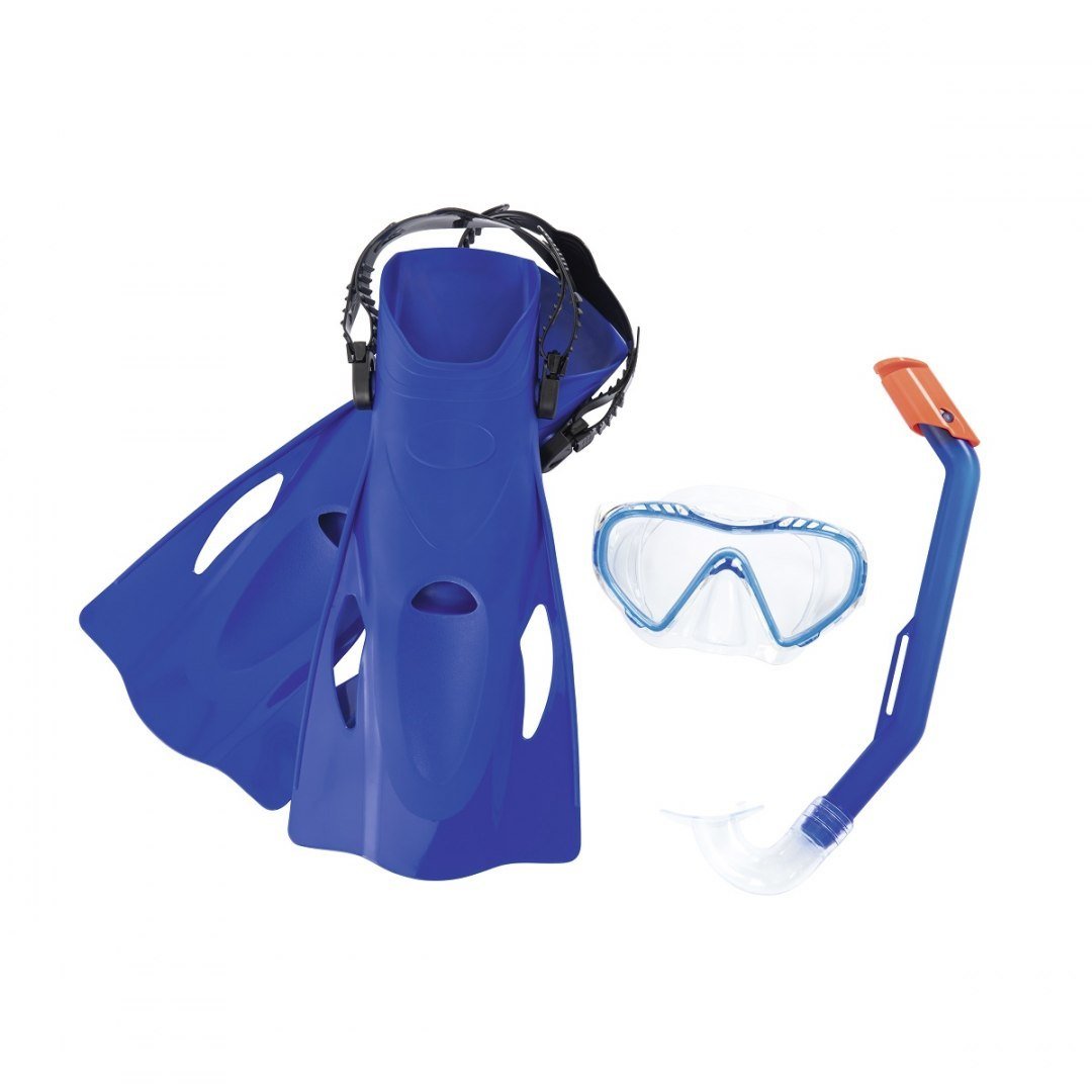 Bestway Hydro-Swim firefish rozmiar (płetwy do pływania, nurkowania, fajka do nurkowania) zestaw do nurkowania Junior, wielokolorowa, 37 41 25025-18
