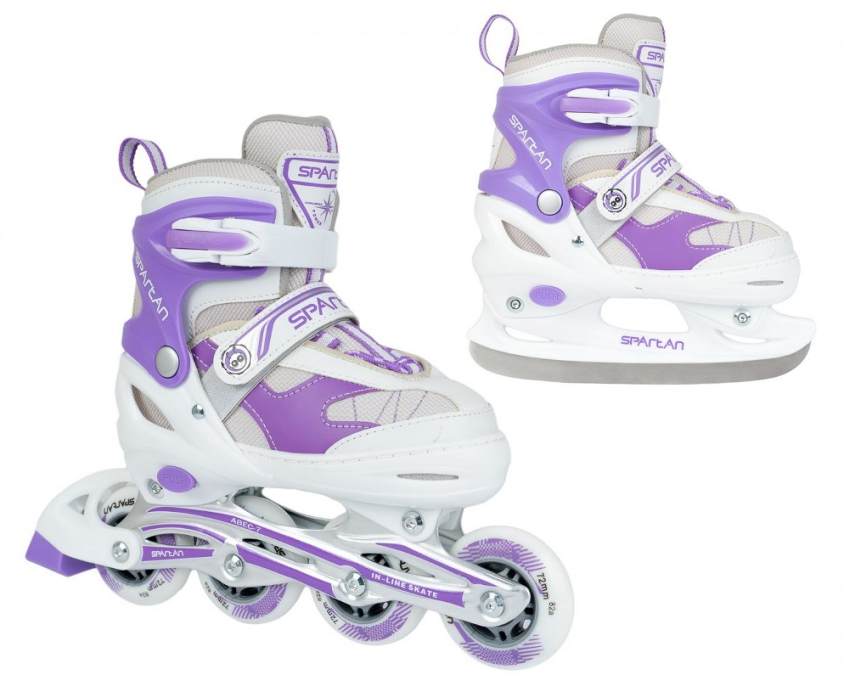 Spartan Łyżworolki 2w1 White (30-33) Abec 7