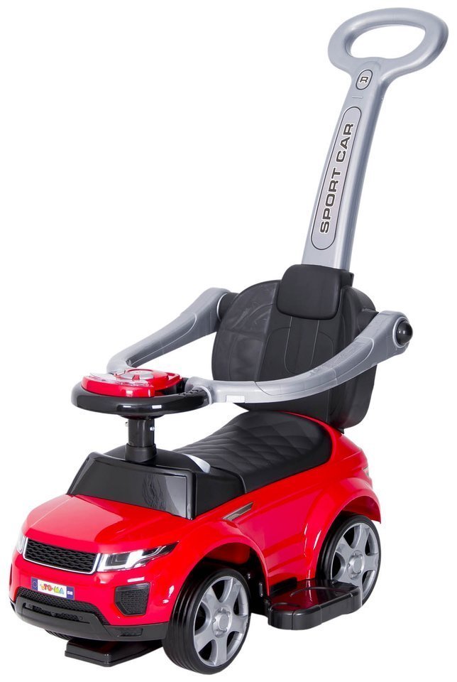 Jeździk z prowadnikiem SPORT CAR 614R na gumowych kołach - CZERWONY