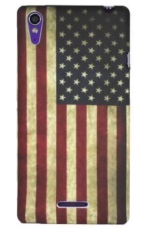 Flower Sony Xperia T3 Flaga Usa Vintage