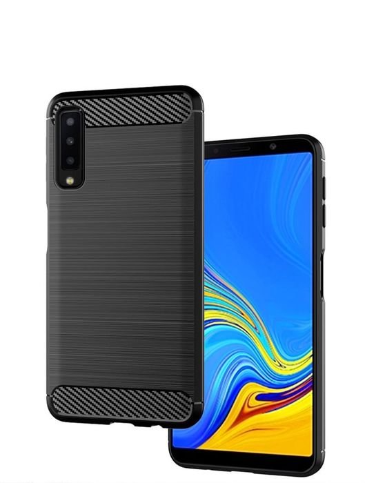 Etui Pancerne Karbon Samsung Galaxy A7 2018 Czarny