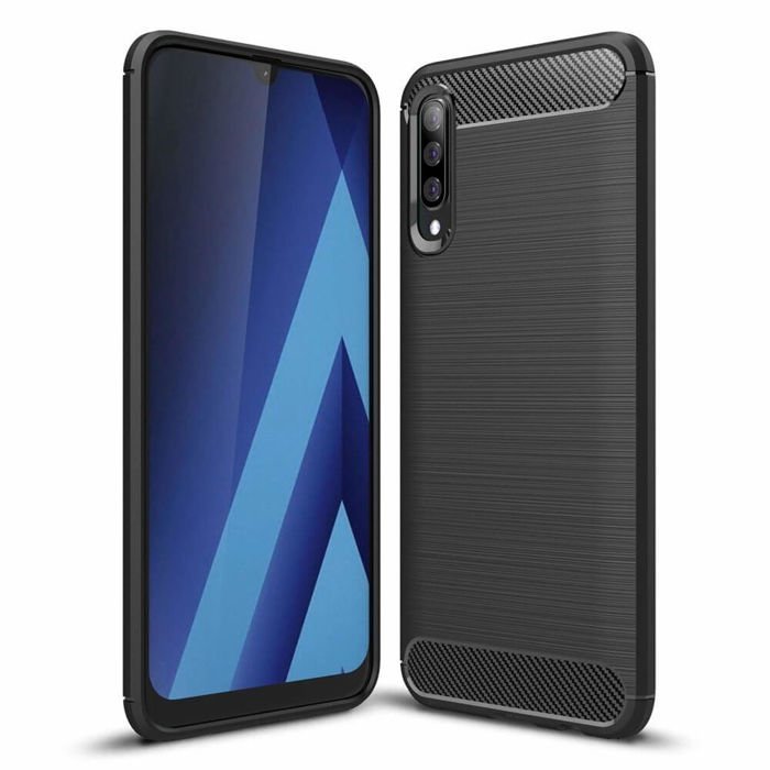 Etui Pancerne Karbon Samsung Galaxy A70 Czarny