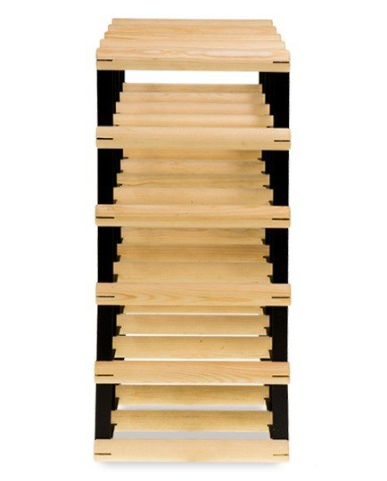 Regał Na Wino Stojak Na 20 Butelek Szklanych/ Pet — Rw-8/ 4X5 — Surowy Naturalny Metal + Drewno Rw-8-4X5-20 / Wamar-Sosenka