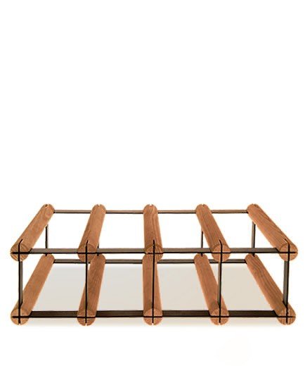 Regał Na Wino Stojak Na 4 Butelki Szklane/ Pet — Rw-8/ 4X1 — Brązowy Brązowy Metal + Drewno Rw-8-4X1-4_O_Br / Wamar-Sosenka