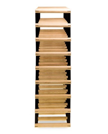 Regał Na Wino Stojak Na 40 Butelek Szklanych/ Pet — Rw-8/ 5X8 — Surowy Naturalny Metal + Drewno Rw-8-5X8-40 / Wamar-Sosenka