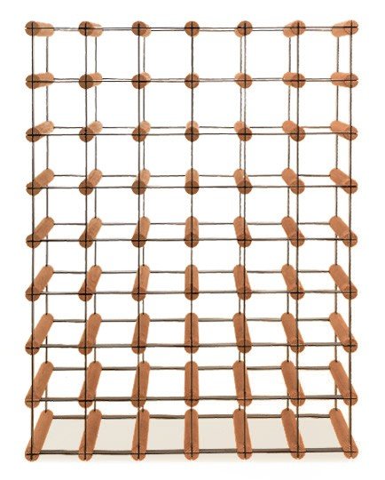 Regał Na Wino Stojak Na 48 Butelek Szklanych/ Pet — Rw-8/ 6X8 — Brązowy Brązowy Metal + Drewno Rw-8-6X8-48_O_Br / Wamar-Sosenka