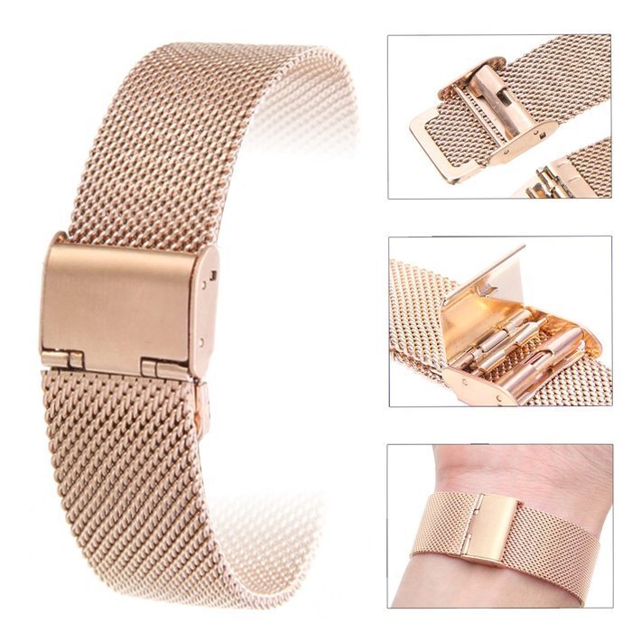 Milanese Z Zapięciem Opaska Pasek Bransoleta Garmin Garmin Venu 2S / Vivoactive 4S 18Mm Rose Gold