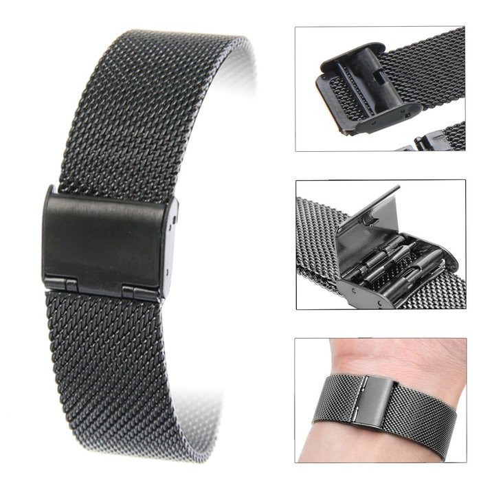 Milanese Z Zapięciem Opaska Pasek Bransoleta Garmin Garmin Venu 2S / Vivoactive 4S 18Mm Czarna