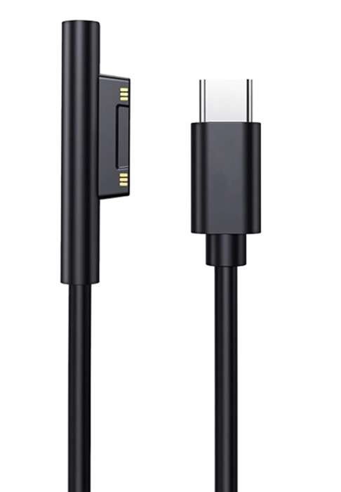 Ładowarka Kabel Magnetyczny Usb 3.1 Typ-C Do Microsoft Surface Pro 3 4 5 6 7Czarna