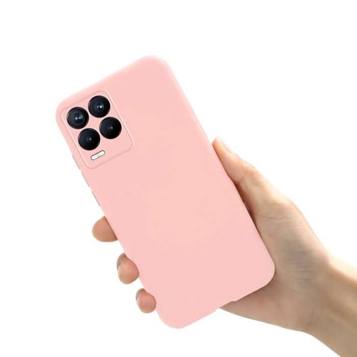 Silicone Case Elastyczne Silikonowe Etui Pokrowiec Realme 8 5G Pudrowy