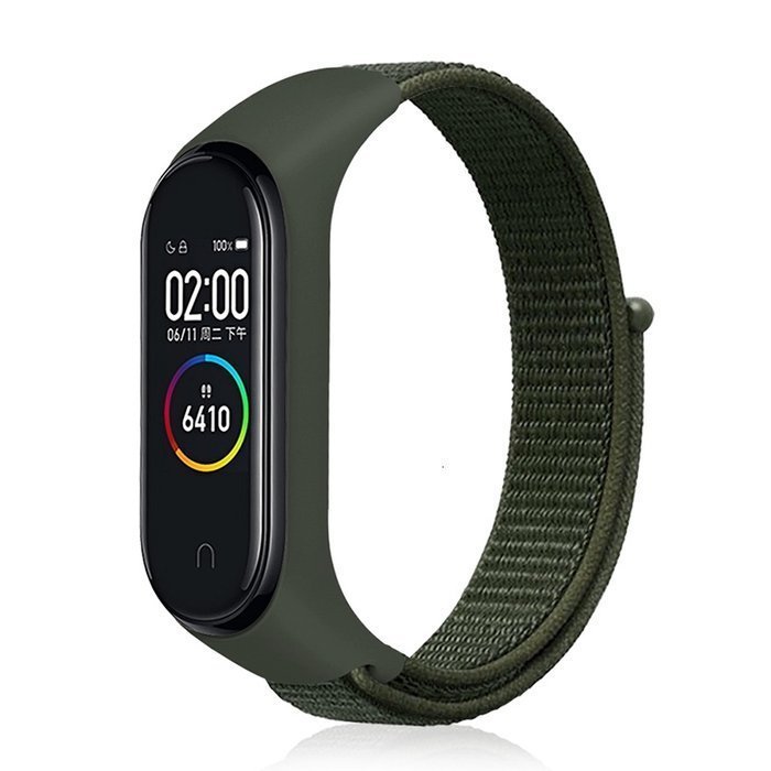 Opaska Pasek Bransoleta Nylon Xiaomi Mi Band 3 / 4 / 5 / 6 Zielona