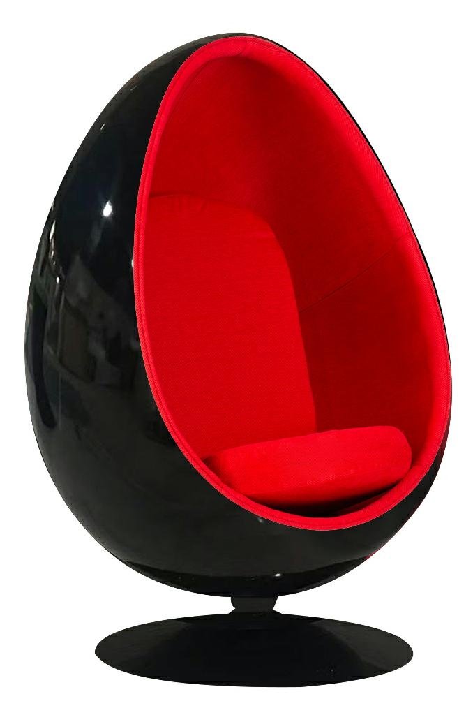 Fotel wypoczynkowy OVALIA BLACK czerwony
