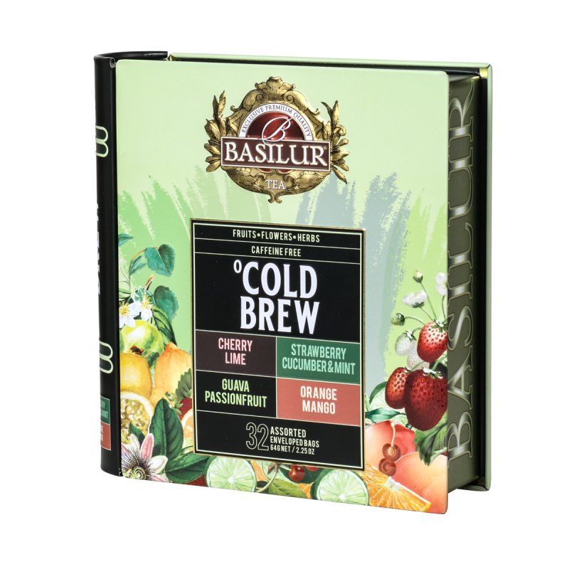 Basilur Cold Brew Assorted Herbata Owocowa 4 Smaki Napar Bez Kofeiny Saszetki Puszka - 32 X 2 G
