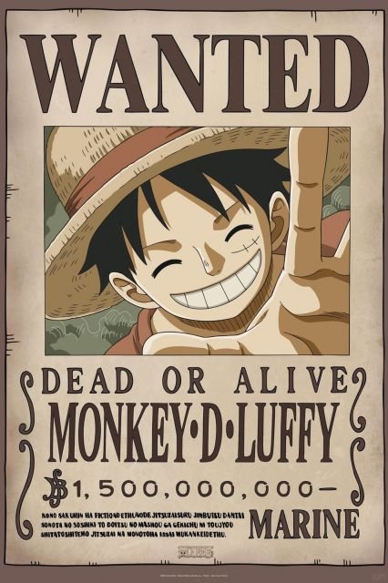 One Piece Wanted Luffy - Plakat