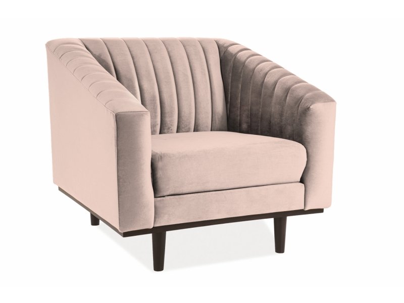 Signal Fotel ASPREY 1 VELVET z podłokietnikami, beżowy BLUVEL 28, nóżki kolor wenge
