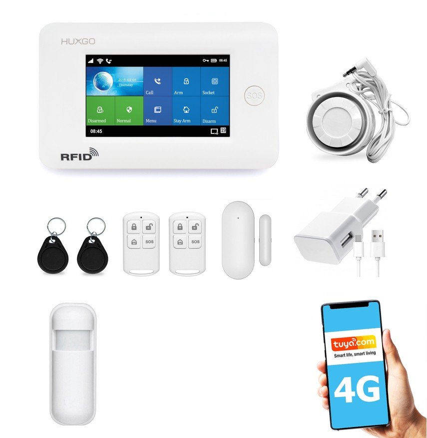 Bezprzewodowy Alarm Gsm + Wifi Hxa006 4G Lte Z Aplikacją Tuya Smart - C1