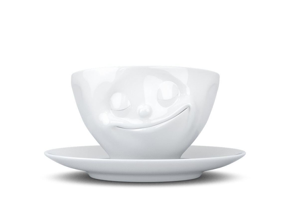 FIFTYEIGHT PRODUCTS Filiżanka do kawy Fiftyeight t014301 szczęśliwym twarda porcelana 200 ML, biały T014301