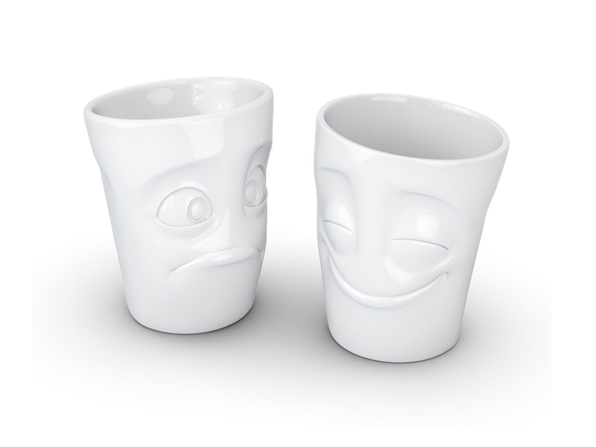 Zestaw 2 białych kubków z porcelany 58products