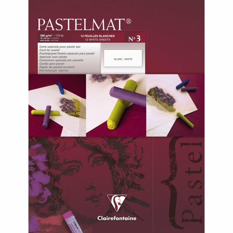 Clairefontaine pastelmat Pad  wei$159 360 G 18 x 24 cm 12 stron 96001C