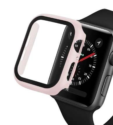 Etui + Szkło 2W1 Do Apple Watch 4/5/6/Se 44Mm Pudrowe