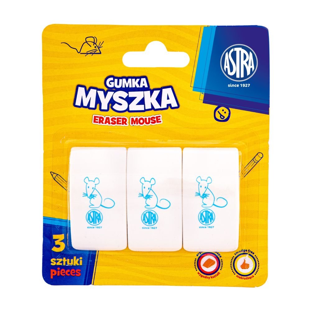 Gumka Myszka Astra 3 Szt.