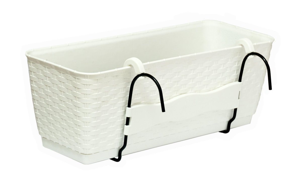 Prosperplast Doniczka rattanowa z hakami Ratolla DRL500PW biała AP_219371