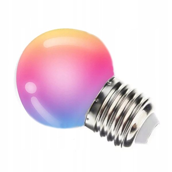 Żarówka E27 Led Kulka 1W Rgb Kolorowa Dekoracyjna