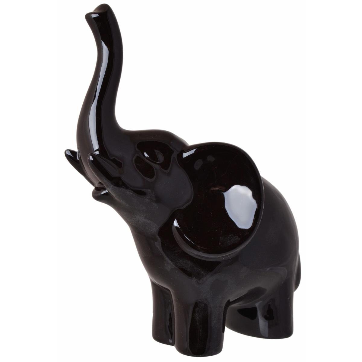 Figurka ceramiczna - czarny słoń Milko 17 cm