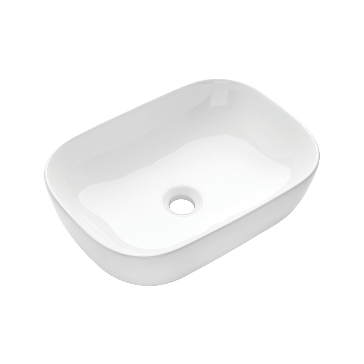 Invena Vitoria umywalka 45,5x32 cm nablatowa prostokątna biała CE-48-001