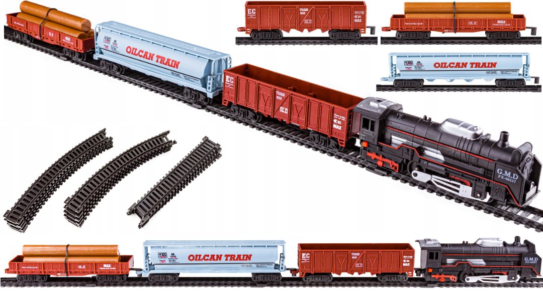 Kolejka Elektryczna Gmd King Pociąg Dla Dzieci Zabawka Na Baterie Tory Lokomotywa Wagony Pn080