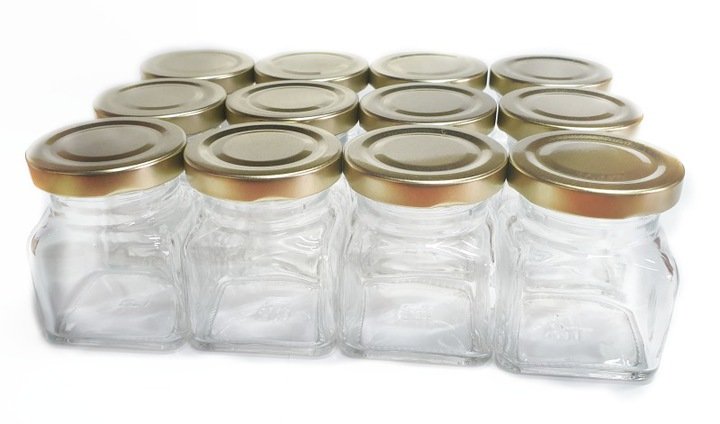 Słoiki Szklane Na Przyprawy 120Ml 12Szt Zakrętki Złote Z54