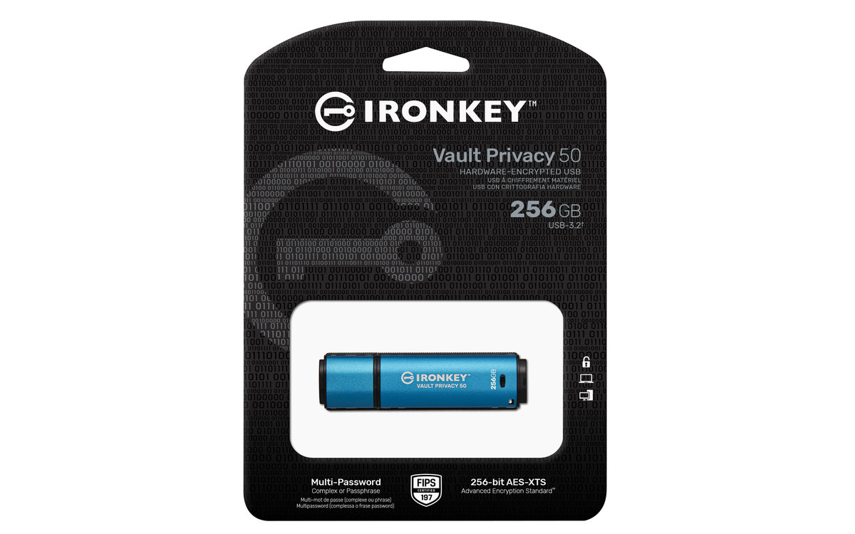 Kingston 256GB IronKey Vault Privacy 50 256bit Encryption